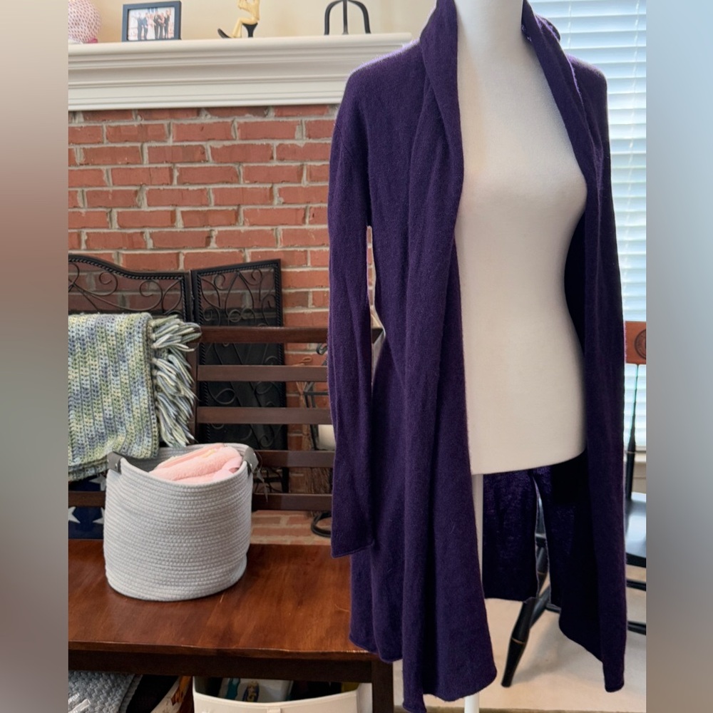 Claudia Nichole cashmere purple duster sweater size small